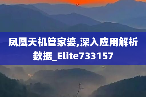 凤凰天机管家婆,深入应用解析数据_Elite733157