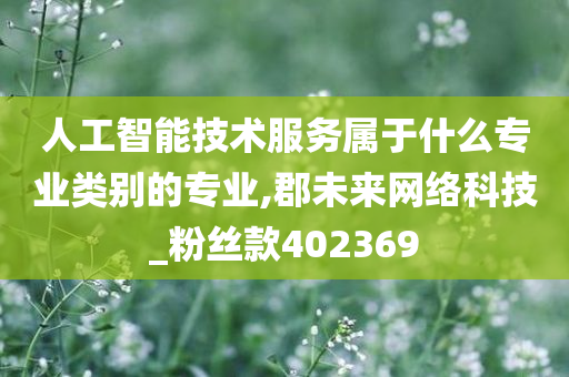 人工智能技术服务属于什么专业类别的专业,郡未来网络科技_粉丝款402369