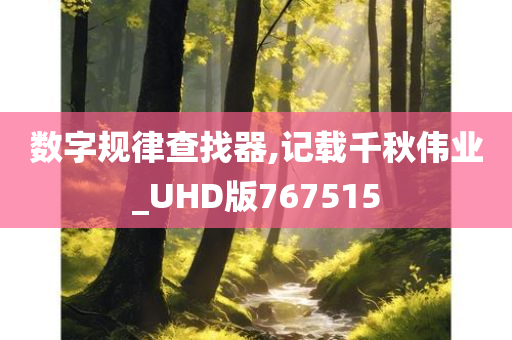 数字规律查找器,记载千秋伟业_UHD版767515