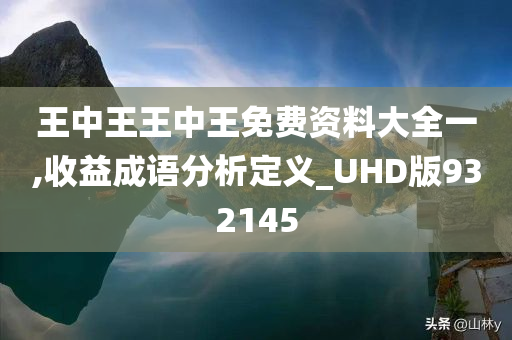 王中王王中王免费资料大全一,收益成语分析定义_UHD版932145