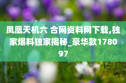 凤凰天机六 合网资料网下载,独家爆料独家揭秘_豪华款178097