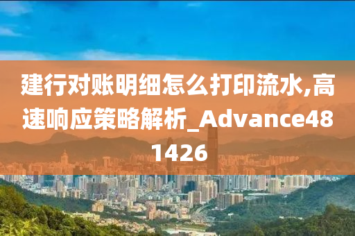 建行对账明细怎么打印流水,高速响应策略解析_Advance481426