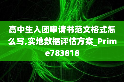 高中生入团申请书范文格式怎么写,实地数据评估方案_Prime783818