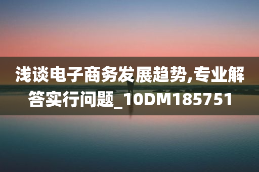 浅谈电子商务发展趋势,专业解答实行问题_10DM185751