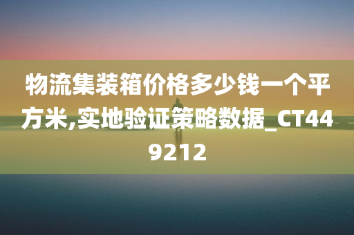 物流集装箱价格多少钱一个平方米,实地验证策略数据_CT449212