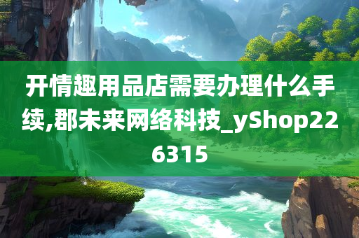 开情趣用品店需要办理什么手续,郡未来网络科技_yShop226315