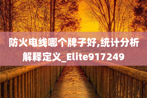 防火电线哪个牌子好,统计分析解释定义_Elite917249