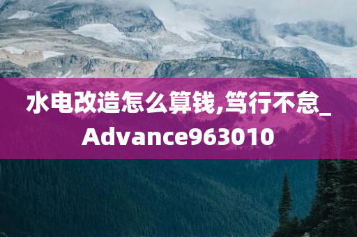 水电改造怎么算钱,笃行不怠_Advance963010