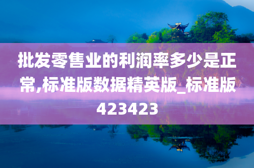 批发零售业的利润率多少是正常,标准版数据精英版_标准版423423