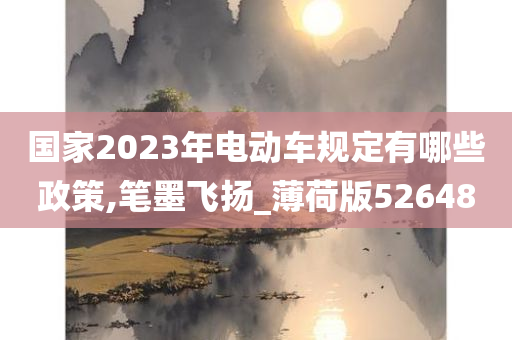 国家2023年电动车规定有哪些政策,笔墨飞扬_薄荷版526480