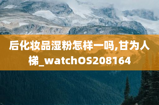 后化妆品湿粉怎样一吗,甘为人梯_watchOS208164