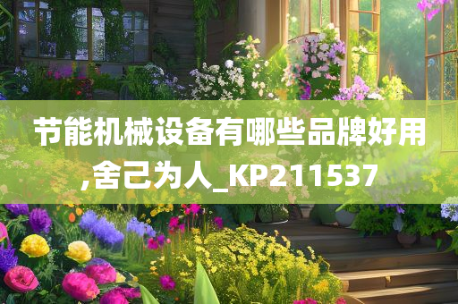 节能机械设备有哪些品牌好用,舍己为人_KP211537