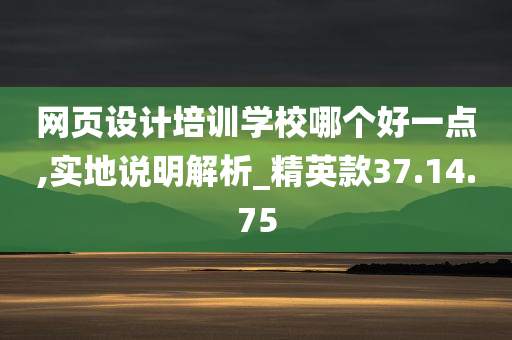 网页设计培训学校哪个好一点,实地说明解析_精英款37.14.75