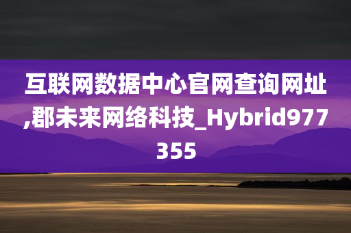 互联网数据中心官网查询网址,郡未来网络科技_Hybrid977355