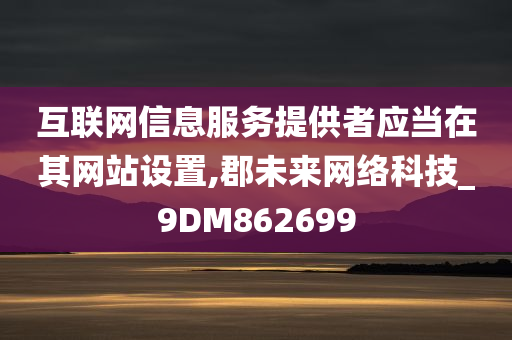 互联网信息服务提供者应当在其网站设置,郡未来网络科技_9DM862699