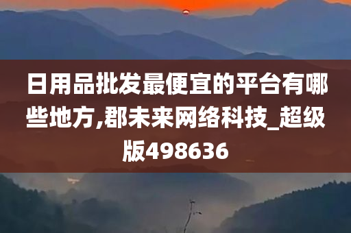 日用品批发最便宜的平台有哪些地方,郡未来网络科技_超级版498636