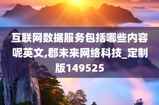 互联网数据服务包括哪些内容呢英文,郡未来网络科技_定制版149525