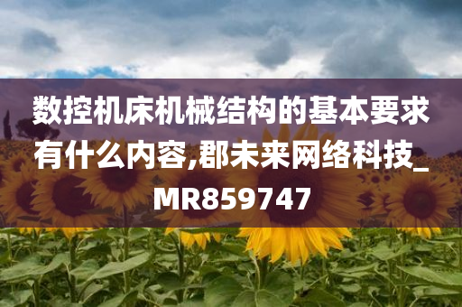 数控机床机械结构的基本要求有什么内容,郡未来网络科技_MR859747