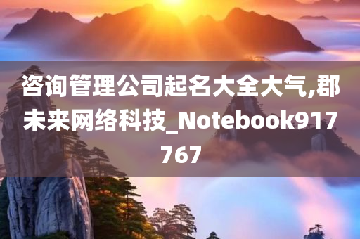 咨询管理公司起名大全大气,郡未来网络科技_Notebook917767