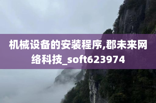 机械设备的安装程序,郡未来网络科技_soft623974