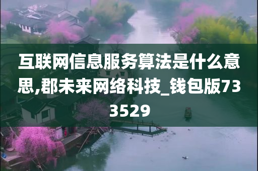 互联网信息服务算法是什么意思,郡未来网络科技_钱包版733529