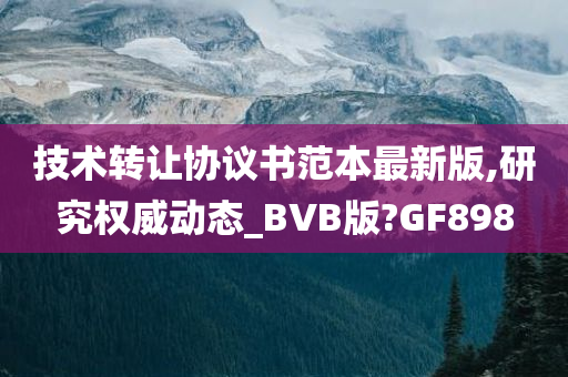 技术转让协议书范本最新版,研究权威动态_BVB版?GF898