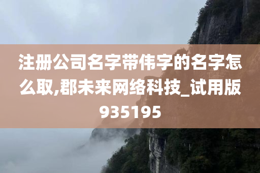 注册公司名字带伟字的名字怎么取,郡未来网络科技_试用版935195