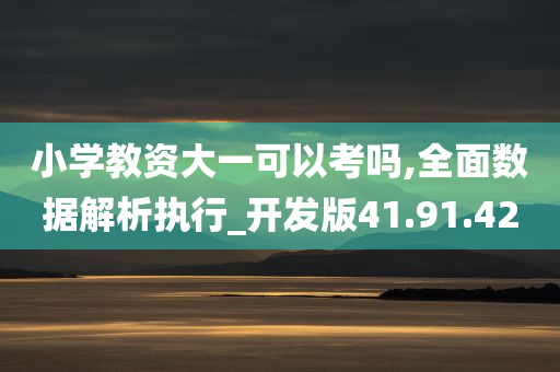 小学教资大一可以考吗,全面数据解析执行_开发版41.91.42