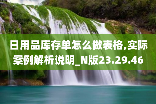 日用品库存单怎么做表格,实际案例解析说明_N版23.29.46